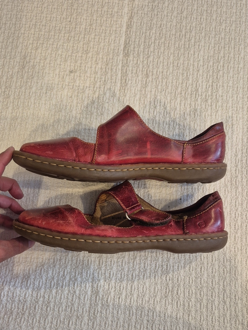 Born Burgundy Mary Jane Shoes Size 8.5 - Picture 6 of 10